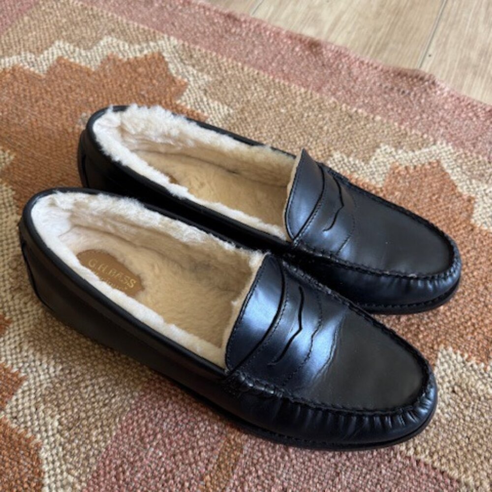 $185 G.H.BASS WHITNEY COZY Weejuns Loafer Black Size US 10 / EU 41